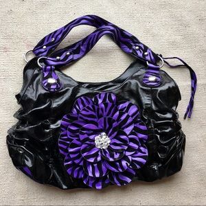 zebra flower statement purse